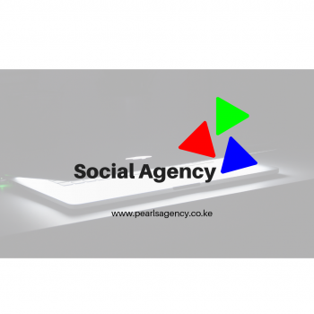 social agency text upfront; back is a laptop